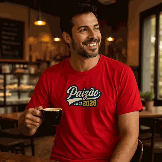 Camiseta Paizão Desde 2026 Algodão Premium Estampa Frontal Ideal Para Anunciar A Gravidez Com Estilo