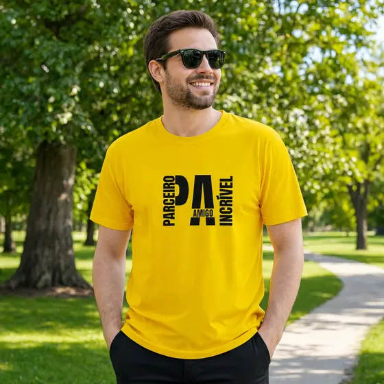 Camiseta Parceiro Amigo Incrível Presente Criativo Estampa Frontal Algodão Excelente Acabamento