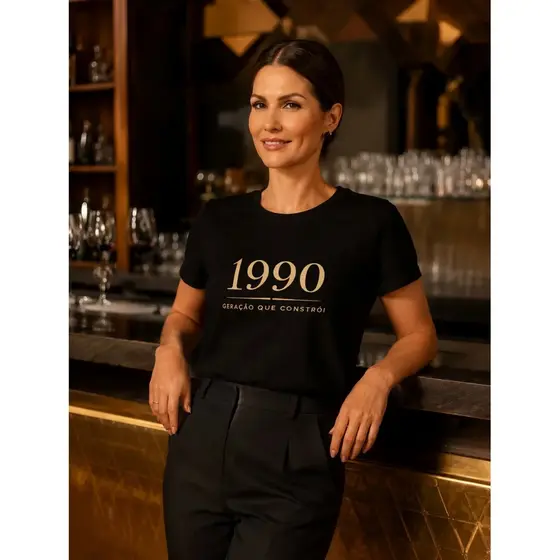Camiseta Geração Que Constrói ano de nascimento Produzida em algodão de excelente qualidade modelagem tradicional Urbano