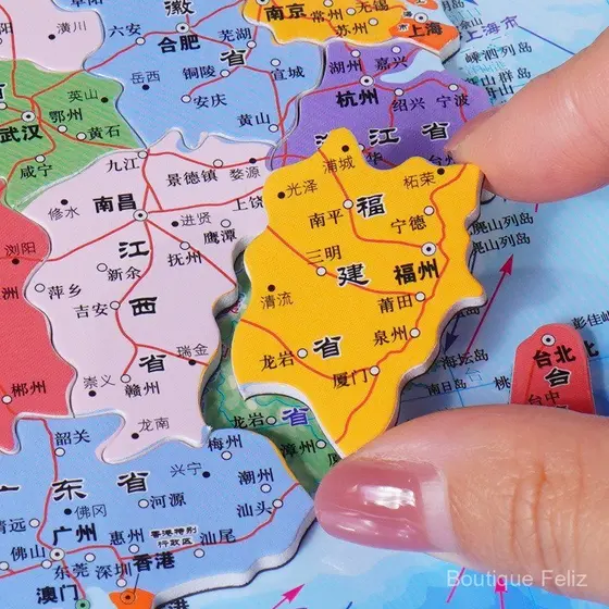 Mapa Mundi em Quebra-Cabeça para Alunos do Ensino Fundamental, Magnético, Especial para Crianças Chinesas, Brinquedo Edu
