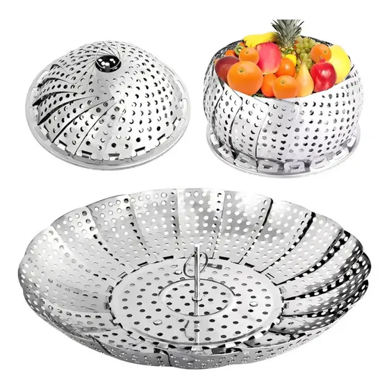 Cesto Cozimento A Vapor Inox Cozinhar Legumes Verduras Fruta