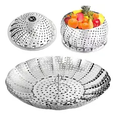 Cesto Cozimento A Vapor Inox Cozinhar Legumes Verduras Fruta