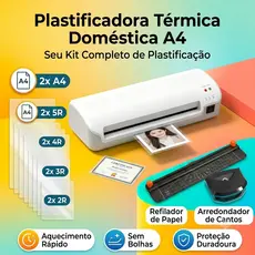 Plastificadora e Laminadora Portátil A4 Maquina Plastificar Documentos 110V/220V kit escolar