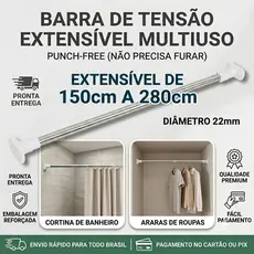 varão de cortina cortina de banheiro E Quarto Sem Furo Ajustável Pressão 70-120 90-160 110-200 150-280cm