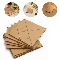 Kit Tangram Animais Em MDF Lembrancinha Educativa 10x10cm