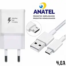 Carregador Turbo V8 Samsu J2 Prime J4 J5 Prime J6 J7 Prime J8 A02S A01 A10 A10s M10 Micro USB