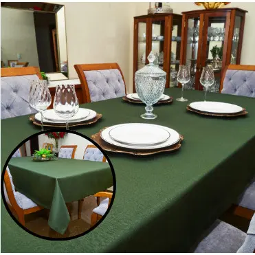 Toalha de Mesa Rustica Minimalista Mesa Posta Maquinetado 4, 6, 8, 10, 12 Lugares
