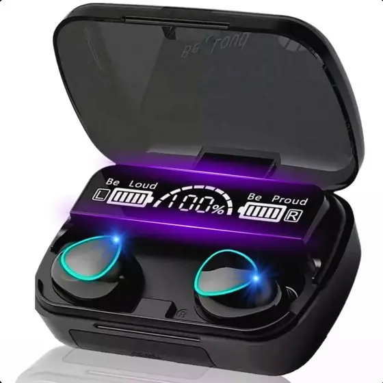 Fone De Ouvido Bluetooth Preto Gamer  Visor Led Compatível M10