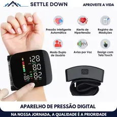 Aparelho De Pressão Digital Monitor De Pressão Arterial De Pulso Recarregável Alta BP Esfigmomanômetro