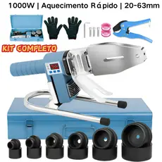 Kit Termofusora PPR 1000W 20-63mm com 6 Bocais e Maleta 110V/220V
