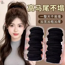Elástico de cabelo preto para rabo de cavalo alto para mulheres 2026, acessório de cabelo elástico e durável P4K8