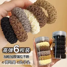 Elásticos de cabelo em formato de toalha em um balde, não danificam, são mais espessos e largos, alta elasticidade, desi