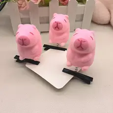 Presilha de Cabelo Capivara Rosa, Ferramenta Mágica para Crianças, Presilha de Mola 3D Fofa para Penteados Adoráveis 9TV