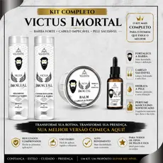 Kit Victus Imortal Valente Cabelo E Barba Shampoo Balm Óleo e Condicionador