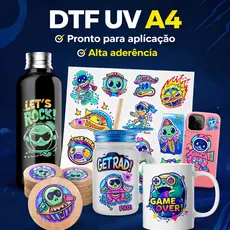 3 Folhas A4 DTF UV Adesivo de Transferência Impermeável Com sua Arte