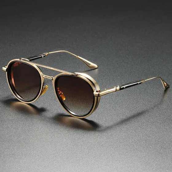 Óculos de Sol Redondos Masculinos, Nova Moda, Óculos de Sol para Condução ao Ar Livre, Óculos Femininos, de Sol V