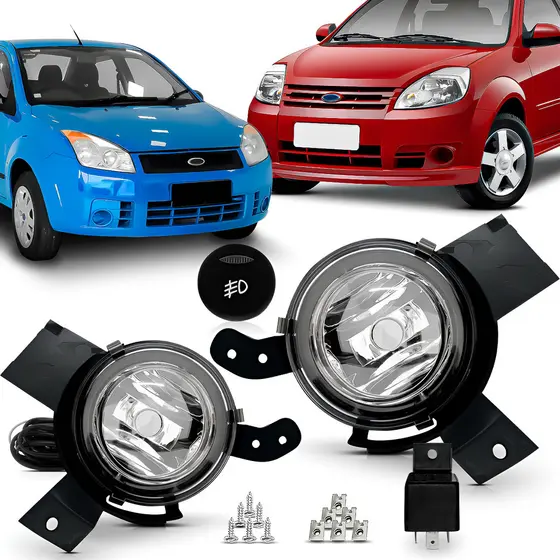 Kit Farol Auxiliar Fiesta 2008 Ka 2009 Botao Mod Original