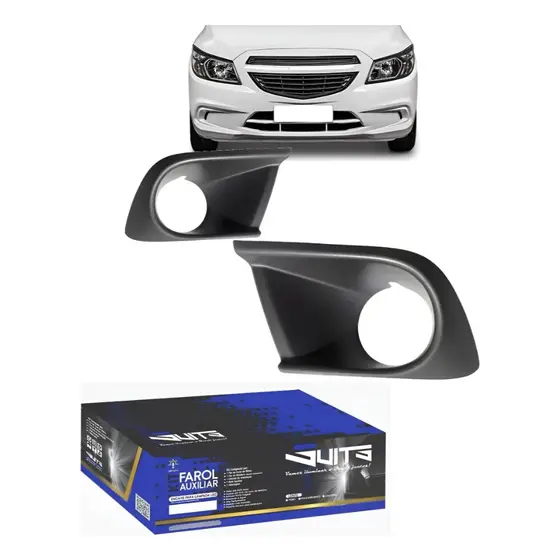 Par Moldura Grade Farol Milha Onix Prisma Promoção Preto