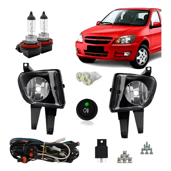 Kit Farol Milha Celta 07/15 Prisma 07/12 Tictac Led Halógena