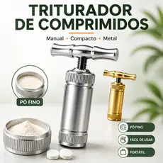 Triturador de Comprimidos em Liga de Alumínio Portátil Moedor de Pó Manual Tipo T Compacto Resistente