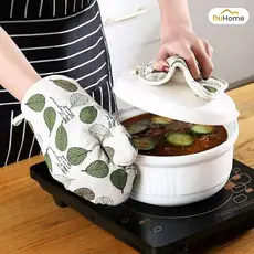 Conjunto 2pcs Luva Térmica Com Pegador Descanso de Panela Forno Fogão Cozinha Resistente Duhome