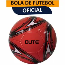 Bola de Futebol Tamanho Oficial Nº 5 Costurada em Couro Sintético Cor Vermelho