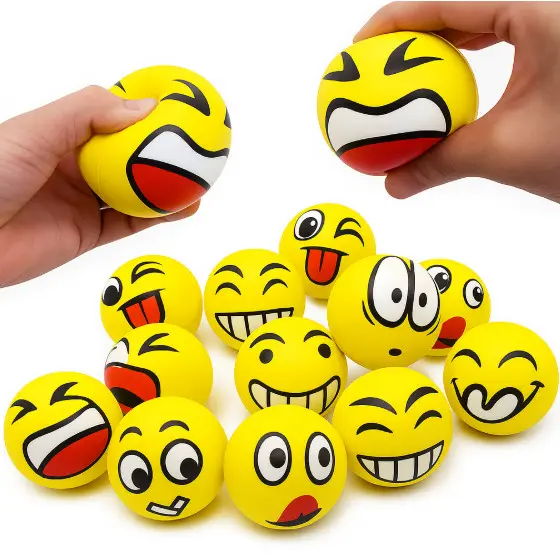 Bolinha Antiestresse Emoji para Aperto Relaxamento e Fisioterapia