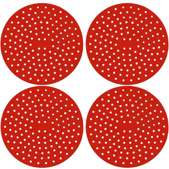 Jogo com 4 Protetores de Silicone para Fogão de Indução – Vermelho