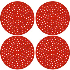 Jogo com 4 Protetores de Silicone para Fogão de Indução – Vermelho