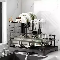 Escorredor de Louças Rack Aço Carbono Organizador Preto