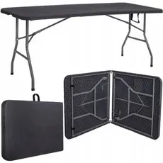 Mesa Dobrável Vira Maleta com Alça Portátil 1.80m Camping Pesca Jardim Área Externa Interna Luvinco