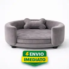 Cama Pet Grande Cachorro Gato Veludo com Almofada Ossinho Grande Confortável 90cm Luxo