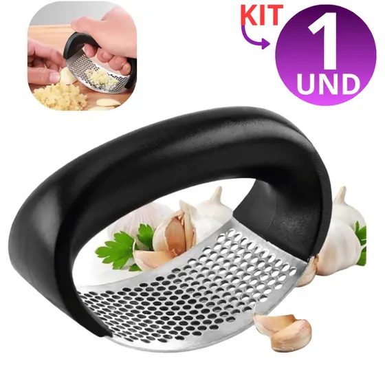 Amassador Espremedor Triturador Alho Profissional Inox Cabo Ergonomico Resistente Prensa Cozinha