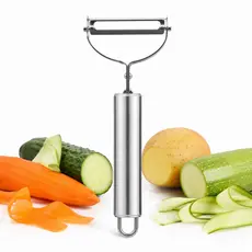 Descascador de Legumes Inox Ajustável Multifuncional Batata Cenoura Frutas Maça