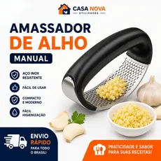 Amassador Espremedor Alho Profissional Aço Inox Triturador Prença Utensilios de Cozinha Casa