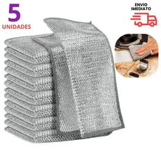 5 10 ou 20 Panos de Aço Limpeza Fibra Metálica Multiuso Prático Limpeza Pesada Utensilios de Cozinha