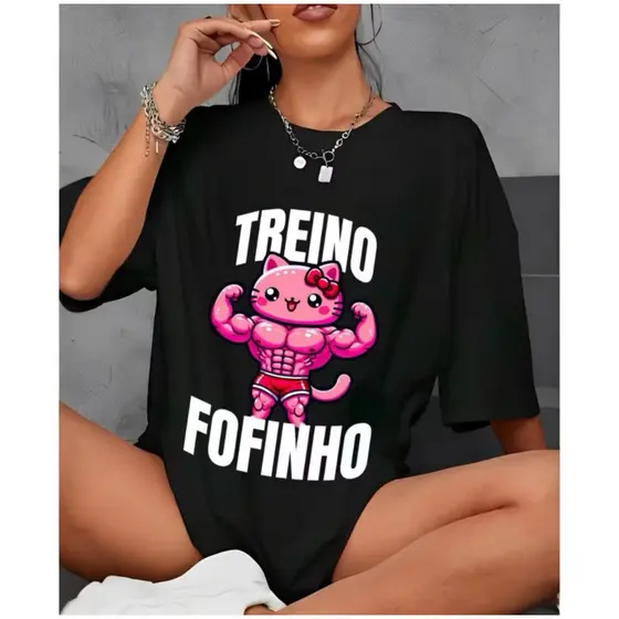 Camiseta Camisa Tshirt 100% Algodão Gym Treino Academia Musculação Fitness Oversized Treino Fofinho