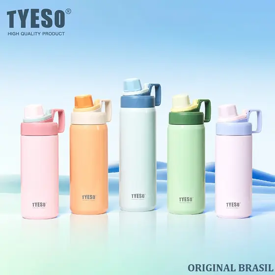 Garrafa de Esporte Garrafa Térmica Inox TYESO 750ml para Água Fria e Quente com Vedação