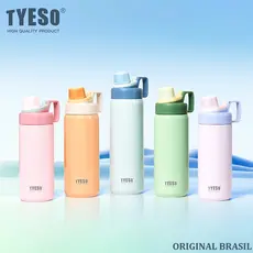 Garrafa de Esporte Garrafa Térmica Inox TYESO 750ml para Água Fria e Quente com Vedação