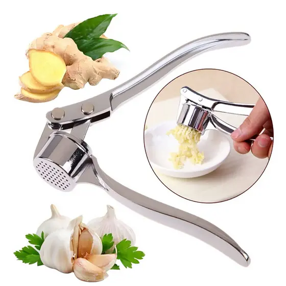 Prensa De Alho Picador Espremedor Manual De Aço Inoxidável Para Cozinhar Em Casa