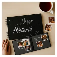 Álbum Scrapbook capa dura 40 páginas para colar fotos + caneta de brinde inclusa, Capa personalizada