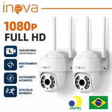 INOVA Câmera Segurança Wifi Smart IP ICSEE Áudio Infravermelho Sem Fio Casa Suporte antena dupla