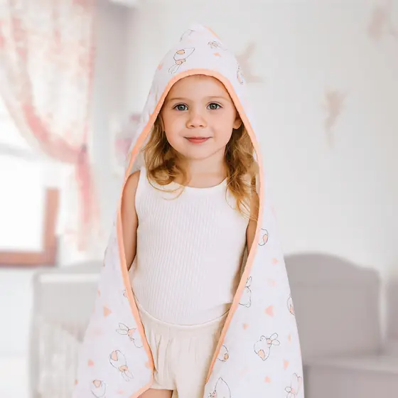 Toalhão de Banho Infantil de Fralda Soft Com Capuz Grande Enxoval 100% Algodão Bebê
