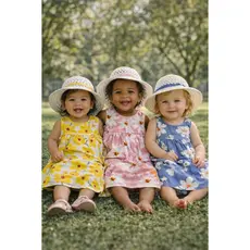 Vestido Infantil Menina Floral com Chapéu Verão Look Princesa