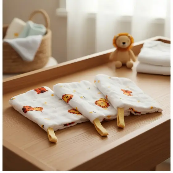 Kit 3 Toalhinhas de Boca Soft para Bebê fraldinhas Maternidade Enxoval