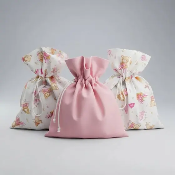 Kit 3 Saquinhos Organizadores Infantil para Roupas Limpas e Sujas Creche Maternidade