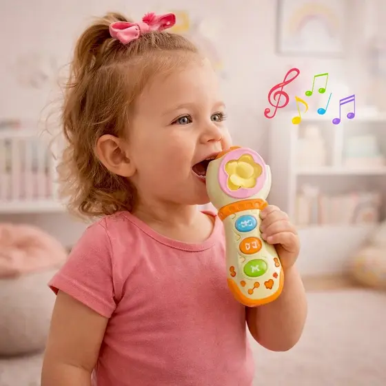 Microfone Musical Infantil Portátil – Mini Brinquedo com Som para Diversão das Crianças