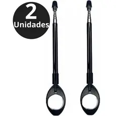 KIT 2 Antenas de Moto Corta Linha de Pipa Retrátil 7 Estágios Anti Cerol Aço Inox Guidão ( Preto )