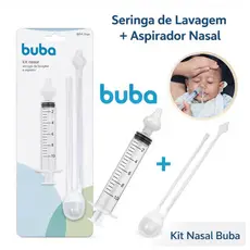 Aspirador Nasal de Sucção + Seringa Ponta em Silicone Buba