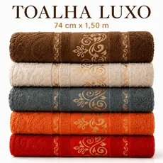 KIT 5 TOALHAS DE BANHO ALGODÃO MACIA 74x150 GRANDES 100% ALGODÃO FELPUDA MODELO BANHÃO GRANDES SECA BEM